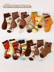 20/10/5 Pairs Kids Ankle Socks, Cute Capybara Pattern, Soft Breathable Comfortable Sports Socks, Suitable For Back To School, Holiday Gifts, Student Wear, Outdoor Sports, Travel, Daily Matching, Random Colors - Multicolor - View 7