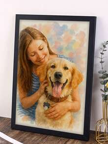 1 Stück, optionaler Rahmen, benutzerdefinierte Leinwandmalerei, Haustierportrait Aquarellgemälde Hundeportrait, Individuelles Haustierbild, HD-Druck, Erinnerungen bewahren, wundervolle Momente festhalten, Geburtstag, Jahrestag, einzigartiges perfektes Kunstgeschenk