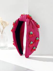 1 Peça Faixa de Cabelo com Laço Largo de Tecido com Estampa de Frutas, Tiara de Uso Diário, Faixa de Cabelo para Mulheres, Acessórios de Cabelo, Diadema