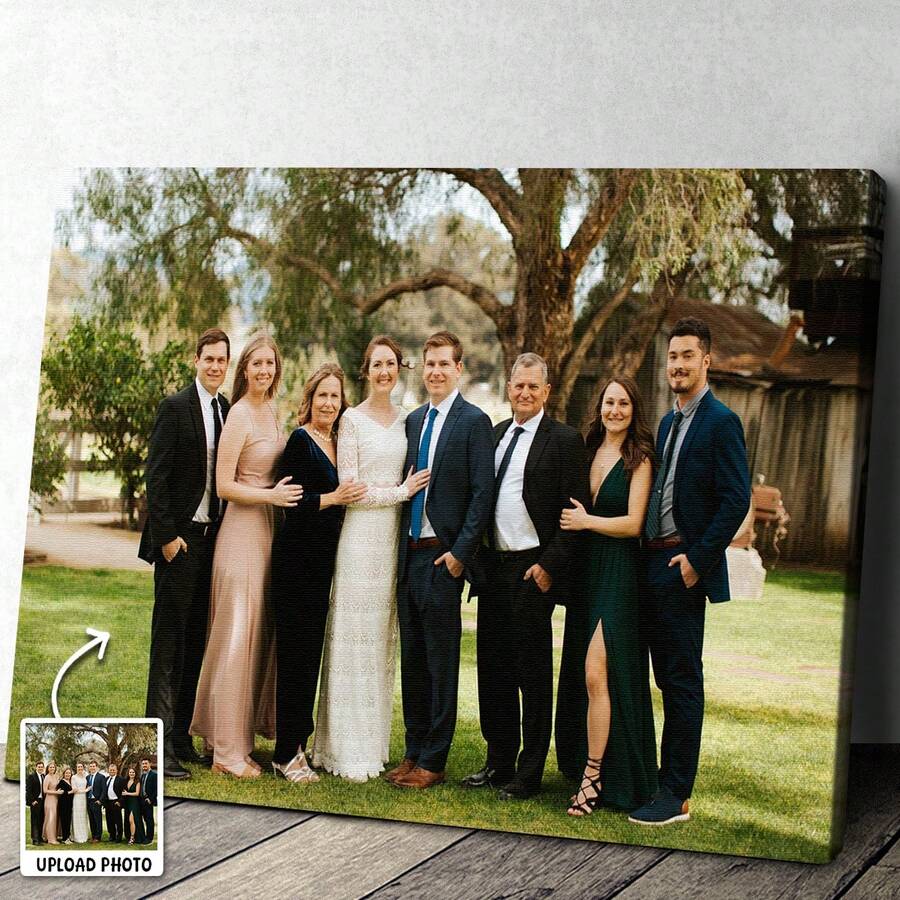 Collage de fotos familiares personalizado en lienzo, regalo conmemorativo personalizado para padres, decoración del hogar única, arte de pared para reunión familiar, regalo de fotos para la familia - Como se muestra - Ver 1