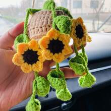 onEternal Handmade Sunflower & Ivy Hanging Decor, Car Interior Accessory, Mirror Ornament, Gift, Home Decor, Christmas & Halloween Gift