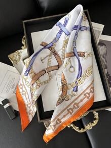 1 Peça Lenço Quadrado 70*70 cm, Lenço de Cetim Estampado, Bandana, Lenço, Faixa para Cabelo, Xale Fashion Feminino, Lenço para Pescoço Feminino, Hijab