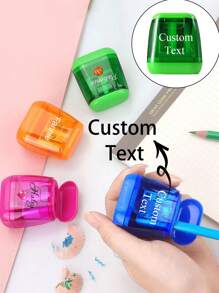 1 pièce/4 pièces Taille-crayons personnalisés qui sont pratiques et doux, ne salissent pas les mains et sont faciles à utiliser. Petits cadeaux personnalisables, convenant aux enfants, aux biens personnalisés, aux cadeaux personnalisés, aux amis, à la famille et aux camarades de classe. Petits cadeaux pour la rentrée scolaire, fournitures scolaires, achats de rentrée scolaire et fournitures de classe.