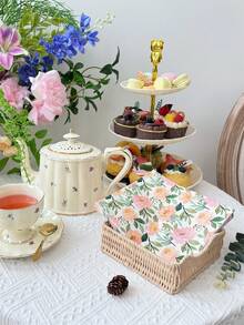 20 st/set engångsservetter med vårtryck, akvarellblommor, 13x13 tum, dekorativa pappersservetter för bröllop, födelsedag, tebjudning, picknick, restaurang, café, festporslin, gjorda av trämassa, festtillbehör - Multifärgad - Visa 9