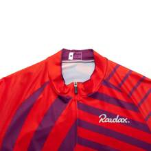 RAUDAX Maillot de cyclisme d'été à rayures rouges Raudax, chemise de sport de vélo de montagne respirante pour l'extérieur, vêtements de cyclisme sur route à manches courtes