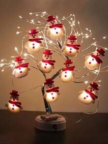 1 set de guirlandes lumineuses de bonhomme de neige de Noël, guirlandes lumineuses du Père Noël, guirlandes lumineuses de décoration d'arbre de Noël et de bonhomme de neige, convient pour la cheminée, l'escalier, la décoration de l'arbre de Noël, la décoration intérieure de fête, l'éclairage intérieur et extérieur