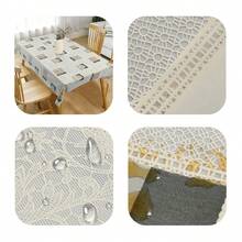 1 块桌布，PVC 印花防水、防油、耐热桌布，可水洗桌布，咖啡桌桌布，可重复使用桌垫，适用于厨房、餐厅、婚礼、派对餐桌装饰 - 彩色 - 查看 5