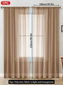 1 pezzo Tenda leggera e trasparente, tenda finestra in voile di poliestere a tinta unita, moderna e minimalista, per camera da letto, soggiorno, balcone