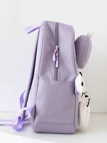 Conjunto de 3 piezas para el regreso a la escuela: nueva mochila de nailon con diseño de dibujos animados lindos, bolso mensajero y estuche para lápices. Puede llevarse en un hombro, con cierre de cremallera suave, personalidad única y de moda, adecuado para uso diario, vacaciones, compras y actividades al aire libre, versátil.