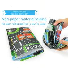 1 pezzo, Tappetino da gioco per traffico cittadino, grande tappeto da gioco in tessuto non tessuto, impermeabile e anti-umidità, stile moderno, mappa stradale interattiva per bambini che giocano con macchinine, decorazione per la stanza, strumento educativo, ritorno a scuola