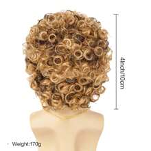 Men Wigs 70s 80s Disco Hippies Afro Wig Short Curly Male Wigs Blonde Mixed Brown Halloween Costume Wig