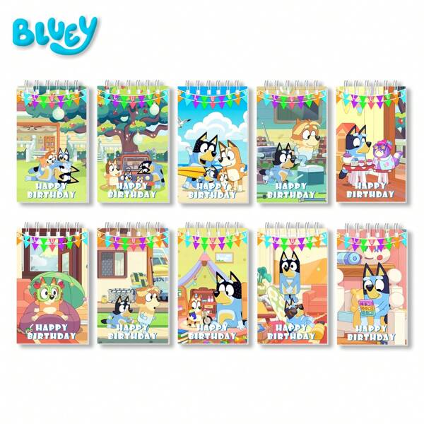 Bluey 1/5/10 pièces, Cahier de musique Bluey - Personnage de dessin animé mignon et combo journal pour l'école, le bureau, les fournitures scolaires, cahier pour l'écriture de chansons