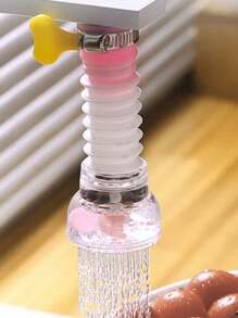 1pc Faucet Shower Filter Adapter, Rotating Splash Proof Bathroom Sink Filter, Ceramic Head