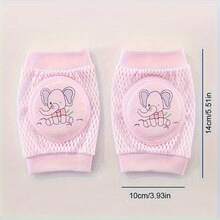 Two Pairs Of Cartoon Monkey/Elephant Baby Knee Pads, Mesh Breathable Baby Crawling Knee Pads, Mesh Knee Pads For Infants And Young Children To Learn To Walk And Crawl - Multicolor - View 8