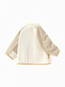 Balabala Áo khoác ngoài trời Baby Plush 2025 Áo khoác trùm đầu mềm mại ấm áp mới - Màu trắng sữa - Xem 2