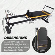 Pilates Reformer Machine 75"/91" ,Pilates Equipment With Springs For Full Body,Pilates Reformer Bed W/Dual Resistance Springs & Elastic Resistance Bands - 75" - Xem 2