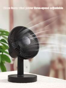 AOYI 1pc Rechargeable Desktop Smart Oscillating Fan With Auto Swing, Height Adjustable, 3-Speed, Brushless Motor, Comes With USB Charging Cable, Simple Desk Fan Design