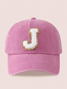 1 chiếc mũ bóng chày in 26 chữ màu hồng cho trẻ em, thích hợp cho bé trai/bé gái mặc ngoài trời hàng ngày để bảo vệ khỏi ánh nắng mặt trời - Nhãn Vàng-Màu Hồng - Xem 66