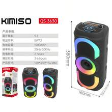 Pulse 5 Bluetooth Speaker – Dynamic LED Speaker, Powerful Bass, 360° Sound, Rechargeable & Portable - Black - View 2