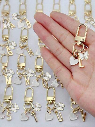 Personalised Heart Charm With Initials & Gift Message / Love Letter | Heart Keyring Accessory | Custom Bag Pendant | Gift, Keychain, Unique Mobile Phone Accessories, Simple Design, Suitable For Women's Wallets And Mobile Phone Accessories, Giving To Friends, Family, Girlfriends, Outdoor Accessories, Party Accessories, Gifts, Souvenirs, Women's Bag Pendant, Car Pendant, Women's Girl Gift