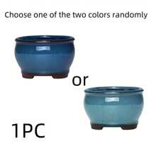 Round Ceramic Flower Pots Ceramic Plant Pots With Drainage Holes For Indoor & Outdoor Flower Plants (Acceptable Color Difference)