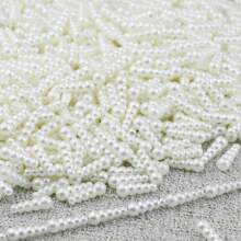 10/30/50/100pcs White Acrylic Beads With Butterfly, Heart, Clover, Water Drop Shapes, Perforated Spacer Beads For DIY Jewelry, Accessories, Hair Decoration, Earrings, Garments, Phone Chains