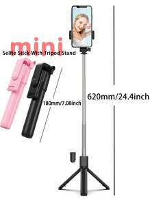 1PC Selfie Stick Wireless Selfie Stick With Tripod Stand Selfie Stick , Remote Control, Phone Holder And Built-In Tripod For Summer Vacation, Travel, Outdoor Activities, Live Streaming