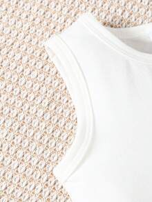 3pcs Baby Boys' Summer New Wave Bar Contrast Collar Short Sleeve Open Button Shirt&Round Neck Sleeveless Tank Top&Shorts Boys' Clothing Set - 彩色 - 查看 5