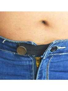 黑色弹性腰带，带孕妇裤纽扣延长带，可调节腰围延长带，带多个插槽，可适应不断增大的腹部，可重复使用，免缝纫腰部延长带，男女通用可拆卸裤扣延长带，非常适合在体重波动、腹胀、怀孕、孕期和产后恢复期间穿着牛仔裤、裙子、短裤和长裤。它是产后恢复的必备单品 - 彩色 - 查看 10