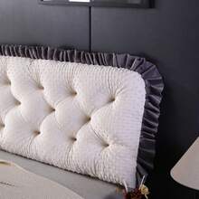 Velvet Back Cushion, Backrest Cushion Reading Cushion For Bed And Sofa Bed Headboard, Reading Cushion Wall Cushion Lumbar Cushion For Couch And Beds, Support Cushion, Neck Pillow - 白色 - 查看 5