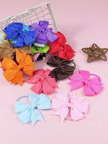 10/20 件女士随机颜色蝴蝶结装饰发圈套装，适合日常和节日使用，马尾辫夹，发圈，发绳，发球