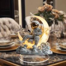 2D 平面 0.3 厘米厚宇航员月球桌面装饰，太空主题，适用于各种房间，无需电力，圣诞节、万圣节、新年通用庆祝礼物，非常适合送给朋友 - 彩色 - 查看 4