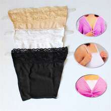 Women Lace Camisole Clip-On Mock, Snappy Bra Insert Overlay Modesty Panel Vest, Solid Color Cleavage Cover, Pack Of 3 - Multicolor - View 4