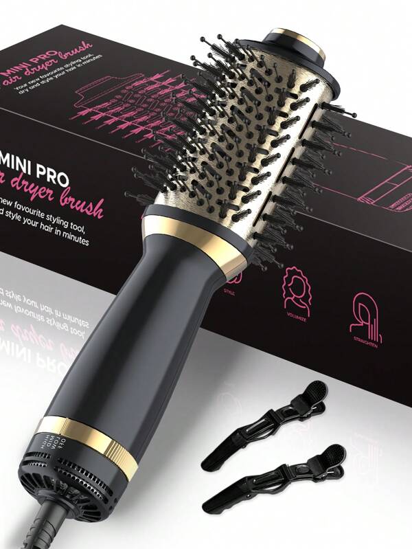 Peigne ovale Sèche-cheveux léger et portable, peigne lissant les cheveux bouclés et gonflants, convient pour les voyages et les déplacements professionnels, dents en nylon anti-nœuds faciles à démêler pour utilisation sèche et humide