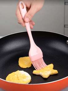 3pcs Silicone Oil Brush And Scraper Set, Pink Cream Scraper, Suitable For Baking