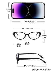 1 Damen Cat Eye Retro Street Style Modische Nicht-Verschreibung Brillen, geeignet als tägliches Outfit-Accessoire