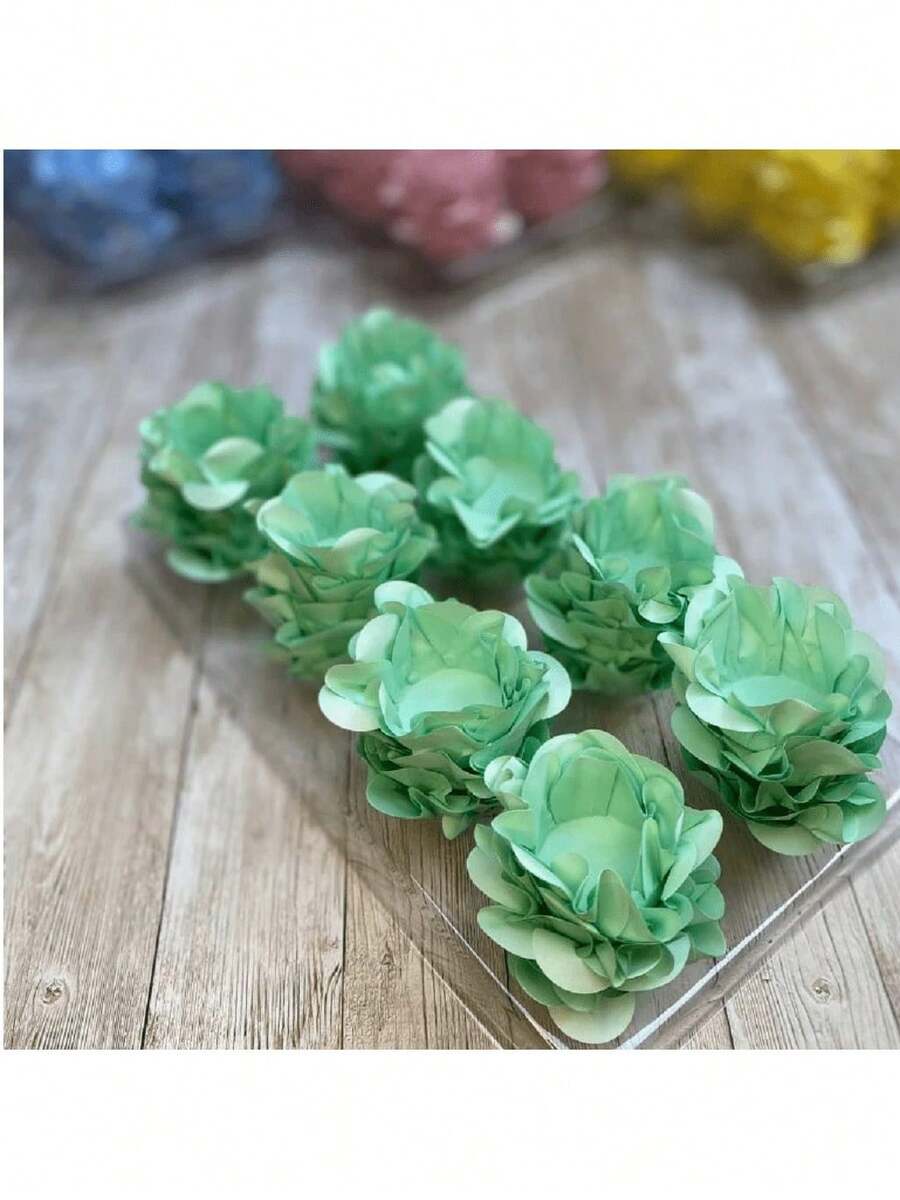 80 Cupcake Wrappers For Fine Sweets Flower Wedding Anniversary Ultrafest Lulli Style Model - Green Aqua - View 1