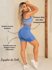 Kit 3 High Waist Shorts Lift And Lift Butt With Elastic - Nhiều màu - Xem 4