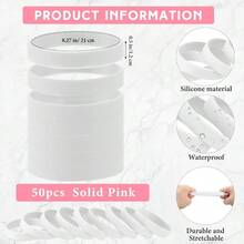 SHI50 Pcs Plain Silicone Rubber Bracelets Elastic Rubber Wristbands Blank Colored Bracelet Sports Bands For Stretch Wristband Wrist Bands For Women Men Party Gifts White - White - View 2
