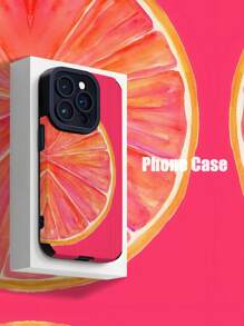 1 pieza Funda de teléfono de silicona suave con patrón de rosa y limón, rayas verticales y clásicas, compatible con Apple y 16/16PLUS/18PRO/26PROMAX