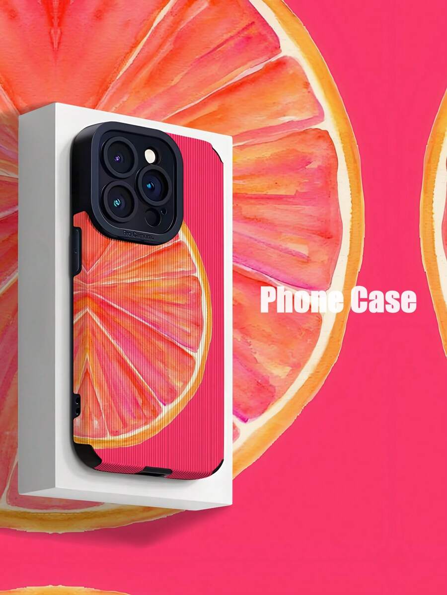 1 pieza Funda de teléfono de silicona suave con patrón de rosa y limón, rayas verticales y clásicas, compatible con Apple y 16/16PLUS/18PRO/26PROMAX