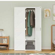 Portable Wardrobe, Sturdy Wardrobe Made Of PP Material, Easy Assembly, Foldable Multi-Purpose Closet With Rod, Magnetic Doors, Ideal Closet For Guest Rooms And Moving, For Living Room Bedroom Apartment. - White 69 * 50 * 136 cm - View 11