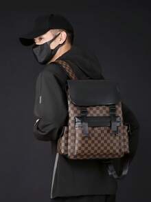 Fashionable Men's Large Capacity Backpack, Business Convenient Casual Laptop Bag, Stylish Travel Rucksack 2000s Style - Multicolor - View 4