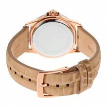 Michael Kors Reloj de mujer de cuarzo casual Mini Everest, esfera blanca de tres manecillas y correa marrón, modelo MK4719, adecuado para uso diario, regalo para ella