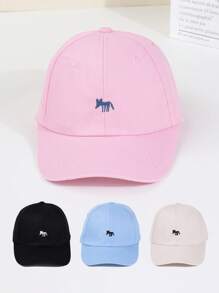 1 pièce Casquette de baseball avec broderie d'animaux rétro - Design de renard de dessin animé à la mode, casquette de soleil réglable snapback pour femmes - Casquette à pic respirante pour le streetwear d'été