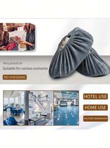 Reusable Soft And Thick Waterproof Shoe Covers With Non-Slip Soles, Suitable For Adults, Children, Indoor, Home, Lab Use And Anti-Slip Fleece Shoe CoversOrganize And Storage,For Household,Office,School,Shoes And Boots Accessories