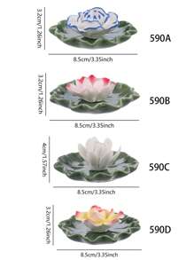 1 Set kreativer Lotus Keramik Räucherstäbchen Halter, Räucherstäbchen Ablage, vier Farben, verbessert die Atmosphäre, dekoriert und meditiert Zuhause und Yoga Studio, geeignet für Gebete Zuhause, Heimdekoration, Bürodekoration
