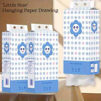 Little Star Tissue Paper, Wood Pulp Hanging Tissue Paper, 4 Layers Of 1000 Sheets Of Tissue Paper, Household Paper Towels, Thickened Toilet Paper, Large Bag Bottom Tissue Paper