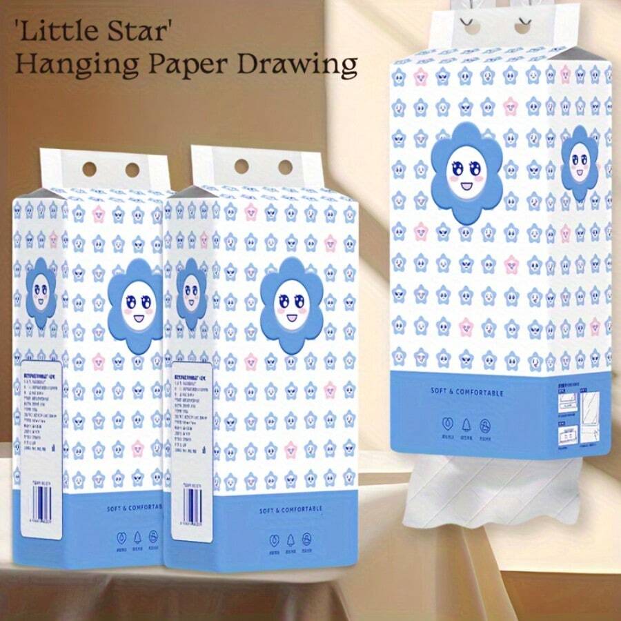 Little Star Tissue Paper, Wood Pulp Hanging Tissue Paper, 4 Layers Of 1000 Sheets Of Tissue Paper, Household Paper Towels, Thickened Toilet Paper, Large Bag Bottom Tissue Paper - Multicolor - View 1