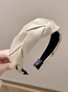 Hochwertige Kreuzschnallen Satin Haarclip Haarband für Frauen, Sommerversion, hohe Haaransatzlinie, Aufsteckbar Haarzubehör, Neues Design, breiter Rand Haarband, einfarbig lässiger Stoff